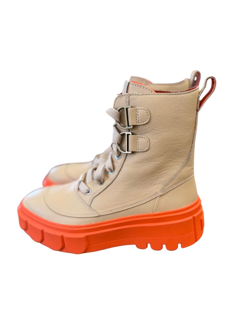 Sorel Caribou X Lace-Up Orange and CreamTan Boots - Sz 8 - Picture 2 of 8